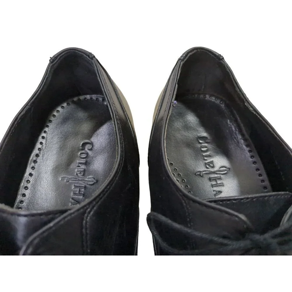 Cole Haan Air Pitney Oxford Shoe Mens 8.5 Black Wingtip Leather Lace Up Business